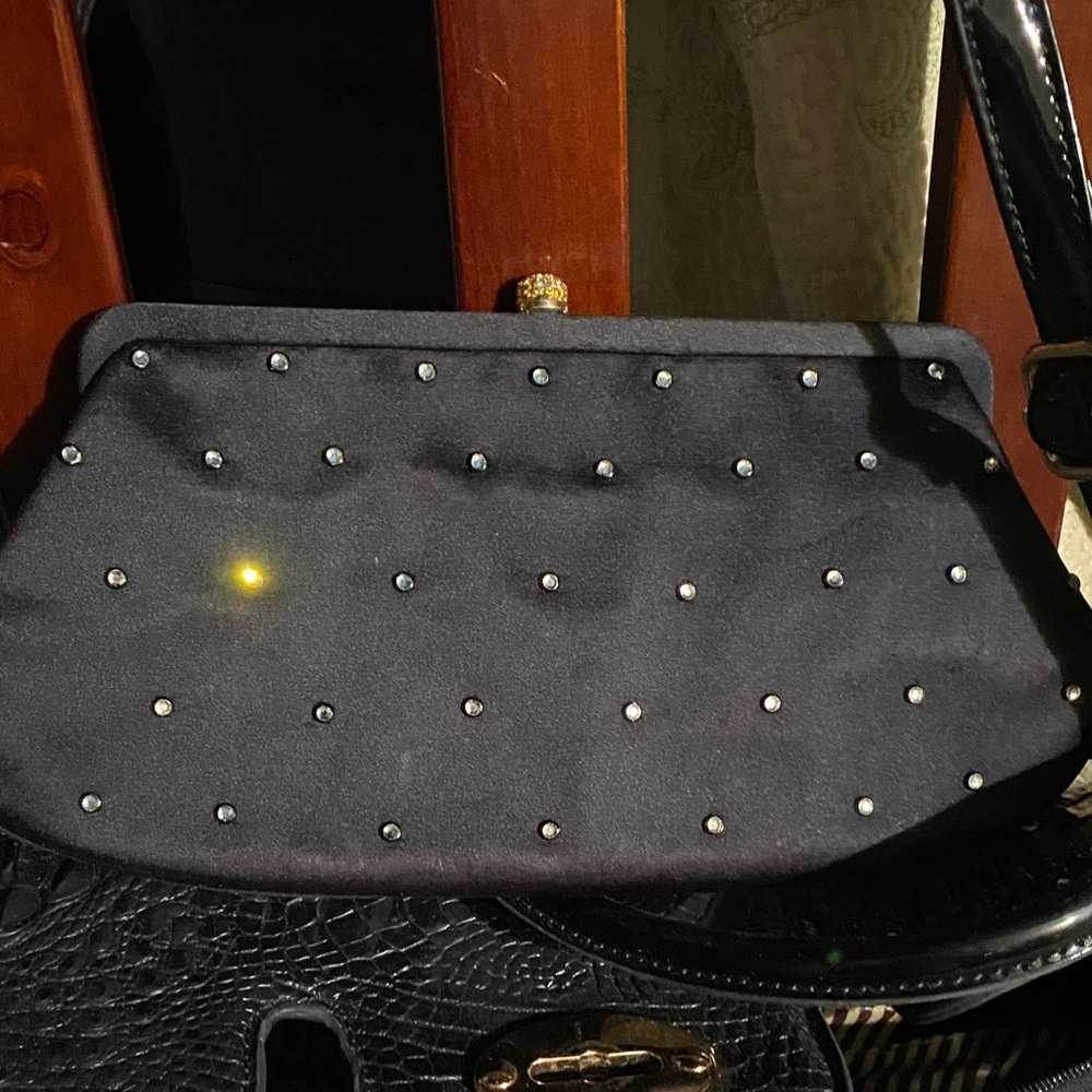 Elegant Black Studded Clutch